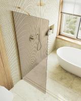 Душевая перегородка в профиле MaybahGlass 1950*690 Стекло 8 мм Бронза   Профиль: Широкий, Цвет Золото MGD-702-3ш