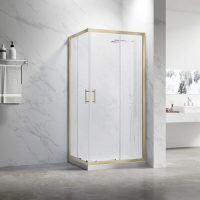 Душевой угол раздвижной RV27G-10090-01-C8 1000x900x1900 Цвет профиля Золото брашинг Стекло Прозрачное Veconi