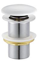 Донный клапан с системой "Клик-клак" без перелива, белая керамическая крышка  CZR-SC-Bi Хром/Белый   Cezares