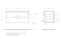 База под керамическую раковину подвесная с двумя выкатными ящиками ALBANO-CER-1050-2C-SO-RNG BelBagno