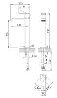 Смеситель для накладной раковины, без донного клапана  PORTA-LC-01-W0 Хром ручка  Хром Cezares