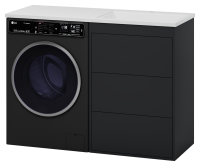 GRAFIT - 60 Тумба напольная 3 ящ. Графит под стиральную машину + раковина Даллас 120 левая УТ000012545 Brevita