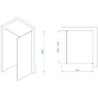 Перегородка для душа RGW WA-002G  70*195 35100207-16 профиль Золото стекло Прозрачное 6 мм RGW
