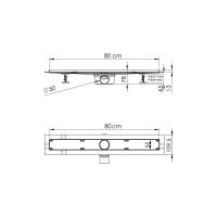 Душевой лоток  Almira Jasmin   SAY.605.80.P.BUKLE цвет "хром" решетка BUKLE Vincea