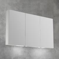 Зеркальный шкаф с нижней подсветкой дверей с тремя распашными  дверьми с двусторонним зеркальным полотном, со стеклянными полками, с розеткой и сенсорным выключателем, 8W, 220-240V BelBagno