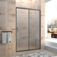 Душевая дверь раздвижная VN40B-130-01-C1 1300x1850 Цвет профиля Чёрный матовый Стекло Прозрачное Veconi