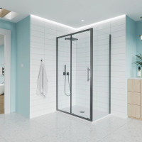 Душевой угол раздвижной E1-SP-GR-110110-01-C9 1100х1100x1950 Цвет профиля Графит брашинг Стекло  Прозрачное Veconi