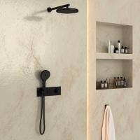 Душевой комплект встраиваемый, двухрежимный  цвет черный VSFW-422T2MB VINCEA