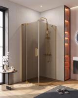 Душевой уголок прямоугольный.     SLIDER-AH-1-90-90/100-BR-BORO (900-1000)x900x1950 Cezares