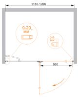 Дверь в проем. BERGAMO-W-B-12-120-C-Cr-L 1200x1950 Cezares
